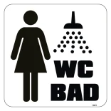 WC Damer Bad. Toiletskilt