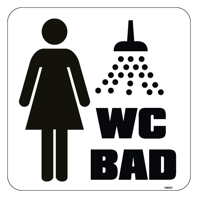 WC Damer Bad. Toiletskilt