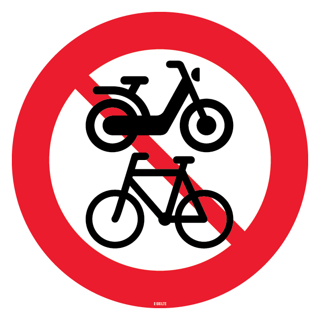 Knallert og cykel forbudt skilt