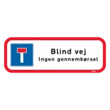 Blind vej. Ingen gennemkørsel. Skilt