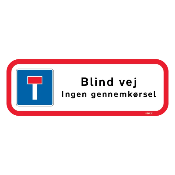 Blind vej. Ingen gennemkørsel. Skilt