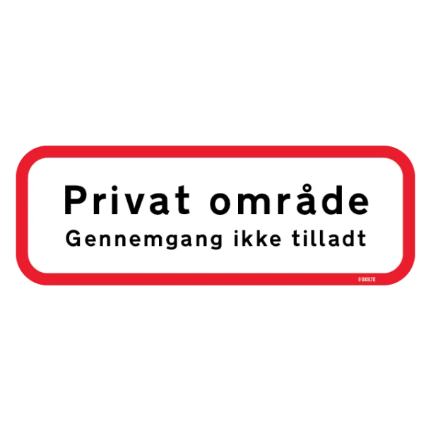 Privat område gennemgang ikke tilladt Skilt