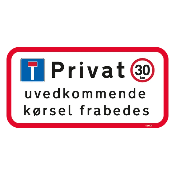 Privat uvedkommende kørsel frabedes 30km skilt