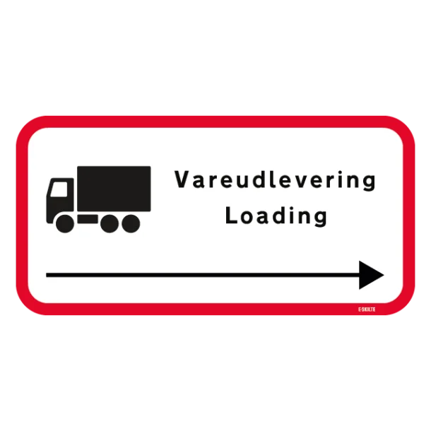 Vareudlevering Loading. Trafikskilt