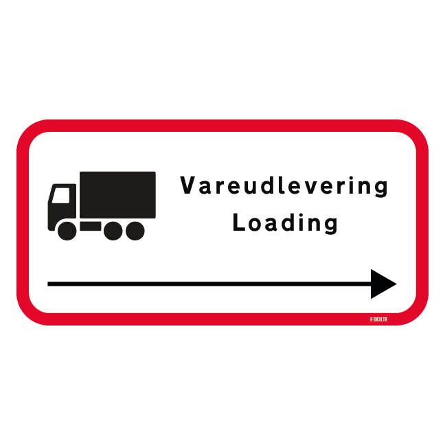 Vareudlevering Loading. Trafikskilt