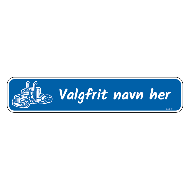 Kaldenavn piktogram type 1 blå+ramme Truckerskilt