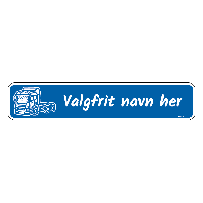 Kaldenavn piktogram type 2 blå+ramme Truckerskilt