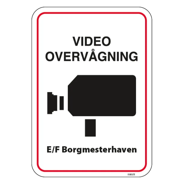 Video Overvågning Skilt