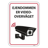 Ejendommen er videoovervåget skilt