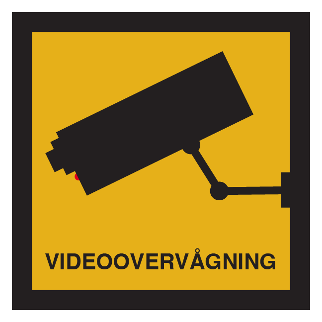 Videoovervågning. Skilt