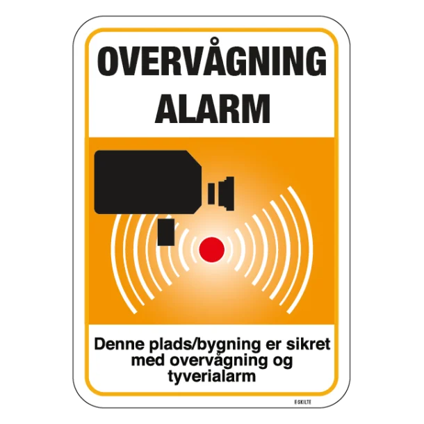 Denne plads/bygning er sikret med overvågning og tyverialarm.Skilt