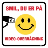 Smil du er på Video-overvågning Skilt (rød på hvid )