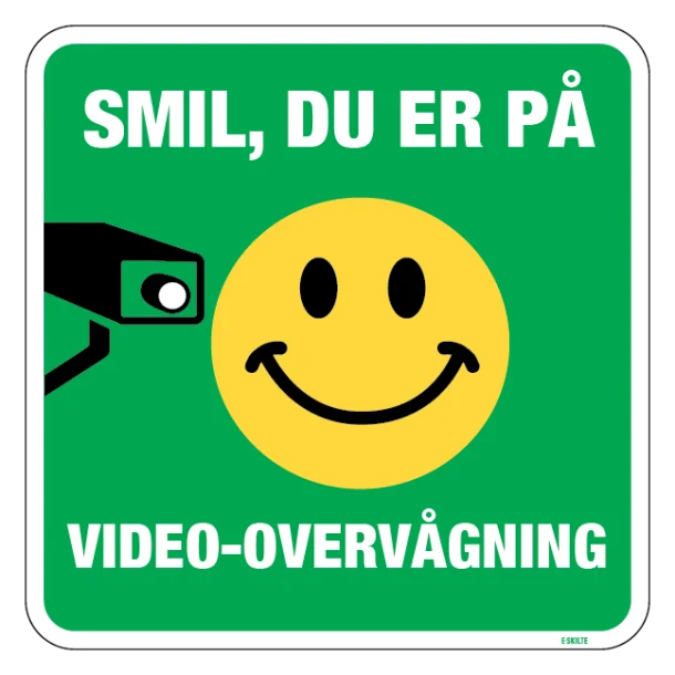 Smil du er på Video-overvågning Skilt