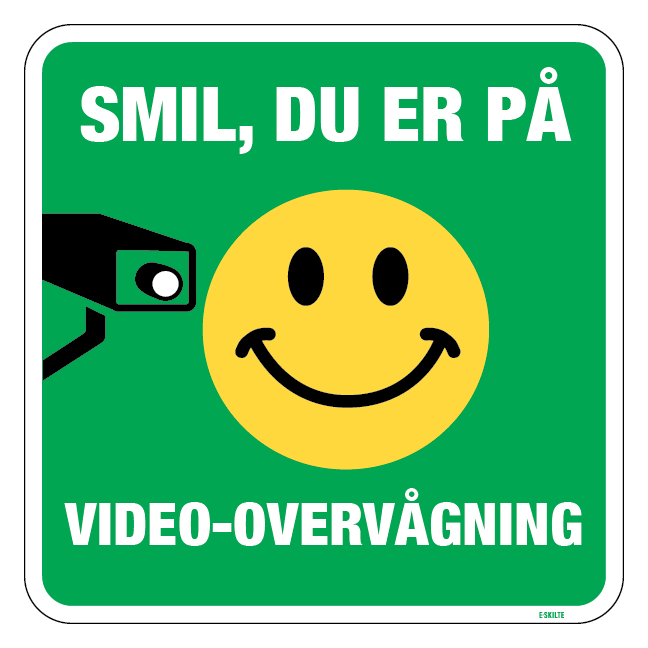 Smil du er på Video-overvågning Skilt