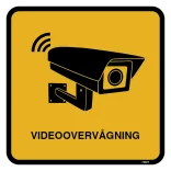 Videoovervågning piktogram Sort gul skilt