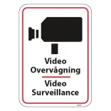 Video overvågning Video Surveillance. skilt