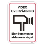 Ejendommen er videoovervåget. skilt