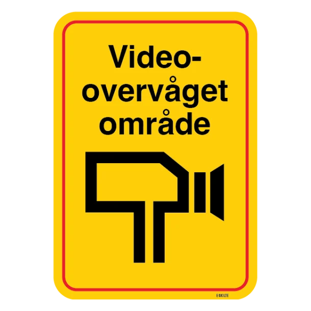 Videoovervåget Område. skilt