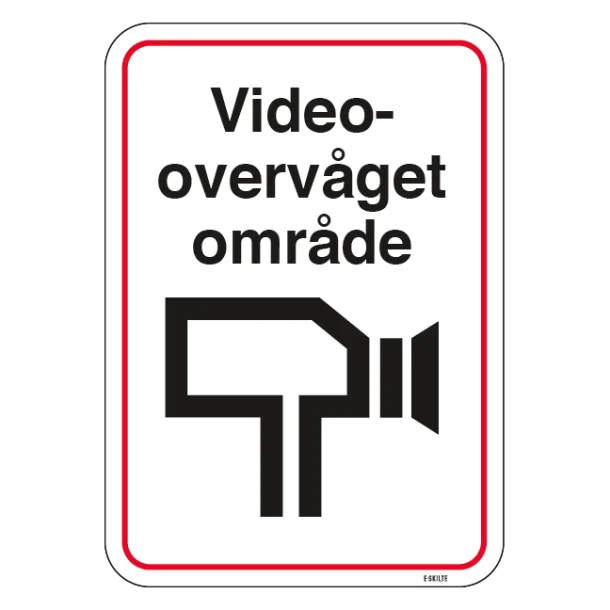 Videoovervåget Område. skilt