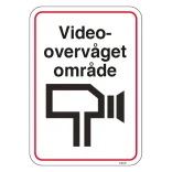 Videoovervåget Område. skilt