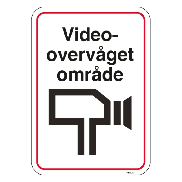 Videoovervåget Område. skilt